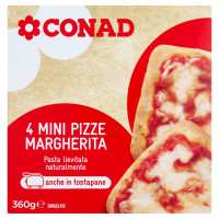 4 Mini Pizze Margherita Surgelate 4 x 90 g Conad
