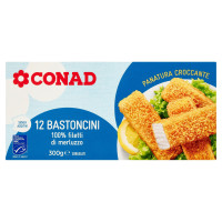 12 Bastoncini 100% filetti di merluzzo Surgelati 300 g Conad