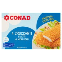 4 Croccanti Filetti di Merluzzo Surgelati 400 g Conad