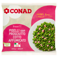 Piselli con Prosciutto Cotto Affumicato Surgelati 450 g Conad