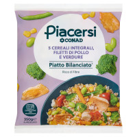 PIACERSI CONAD 5 Cereali Integrali, Filetti di Pollo e Verdure Surgelato 350 g