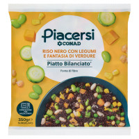 PIACERSI CONAD Riso Nero con Legumi e Fantasia di Verdure Surgelato 350 g