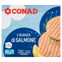 CONAD 2 Burger di Salmone Surgelati 2 x 85 g