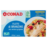 Filetto di Branzino con verdure grigliate Surgelato 250 g Conad