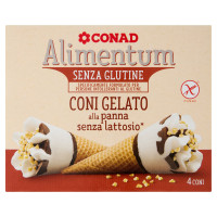 Alimentum Senza Glutine Coni Gelato alla panna senza lattosio* 4 Coni 300 g Conad