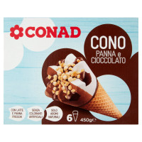 Cono Panna e Cioccolato 6 gelati 450 g Conad