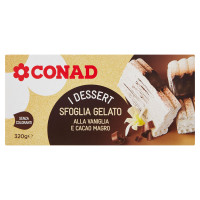 I Dessert Sfoglia Gelato alla Vaniglia e Cacao Magro 320 g Conad