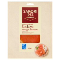 Salmone Affumicato Sockeye Selvaggio dell'Alaska 100 g Sapori & Idee Conad