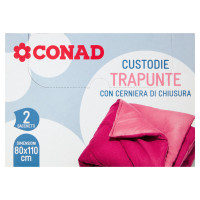 CONAD Custodie Trapunte con Cerniera di Chiusura 80x110 cm 2 pz