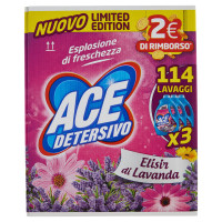 Ace Detersivo Elisir di Lavanda 3 x 38 Lavaggi 3 x 1900 ml