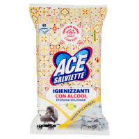 Ace Salviette Igienizzanti con Alcool Profumo di Limone 40 pz