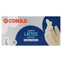 Guanti in Lattice Monouso Senza Polvere Taglia L 100 Guanti Conad