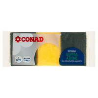 Spugna Doppia Azione 3 pz Conad