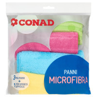 Panno Microfibra 3 Multiuso   1 per Sporco Difficile Conad