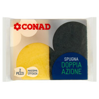 Spugna Doppia Azione 2 pz Conad