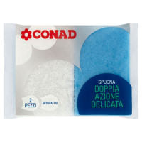 Spugna Doppia Azione Delicata 2 pz Conad