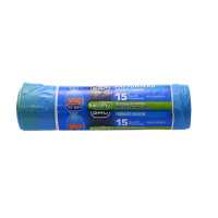 Sacchi nettezza colore azzurro  con manigliamisure 55x65 15 pz 45 lt