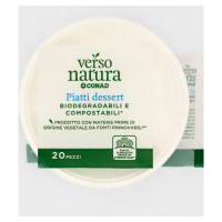 Piatti Dessert Biodegradabili e Compostabili* 20 pz Verso Natura Eco Conad