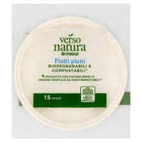 Piatti Piani Biodegradabili e Compostabili* 15 pz Verso Natura Conad