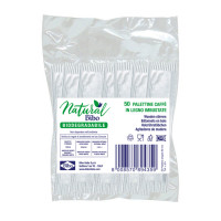 Palette caffe' in legno Natural Bibo imbustate singolarmente - 50 pz