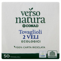 Tovaglioli Ecologici 2 Veli 50 Tovaglioli Verso Natura Eco  Conad