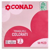 Tovaglioli rossi 2 veli 50 pz Conad