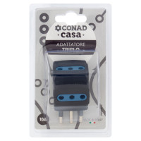 CONAD casa Adattatore Triplo 10A nero