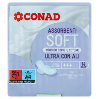 Assorbenti Soft Morbido Come il Cotone Ultra con Ali 14 pz Conad