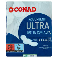 Assorbenti Ultra Notte con Ali 10 pz Conad
