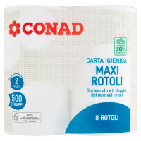 Carta igienica Maxi Rotoli 2 veli 500 strappi 8 rotoli Conad