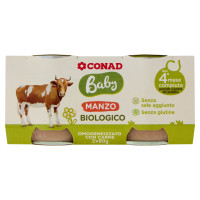 Baby Manzo Biologico Omogeneizzato con Carne 2 x 80 g Conad