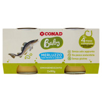 Baby Merluzzo con Patate e Carote Omogeneizzato 2 x 80 g Conad