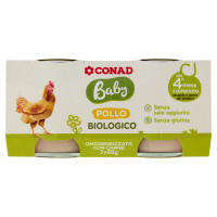 Baby Pollo Biologico Omogeneizzato con Carne 2 x 80 g Conad