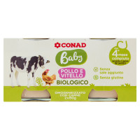 Omogeneizzato Pollo e Vitello Biologico 80 g x 2 Conad