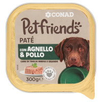 Patè con Agnello & Pollo Cani di Taglia Media e Grande 300 g Petfriends Conad