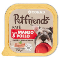 Patè con Manzo & Pollo Cani di Piccola Taglia 150 g Petfriends Conad