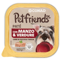 Patè con Manzo & Verdure Cani di Piccola Taglia 150 g Petfriends Conad