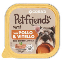 Patè con Pollo & Vitello Cani di Piccola Taglia 150 g Petfriends Conad