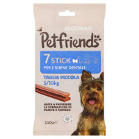 Stick per l'Igiene Dentale Taglia Piccola 5/10kg 7 pezzi 110 g Petfriends Conad