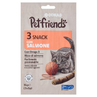 Snack con Salmone 3 x 5 g Petfriends Conad