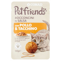 Bocconcini in Salsa con Pollo & Tacchino 100 g Petfriends Conad