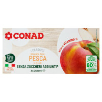 CONAD i Classici Bevanda alla Pesca e Mela Senza Zuccheri Aggiunti* 3 x 200 ml
