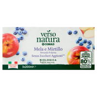 CONAD VERSO NATURA Mela e Mirtillo Bevanda Polposa Senza Zuccheri Aggiunti** Biologica 3 x 200 ml