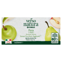 CONAD VERSO NATURA Pera e Mela Bevanda Polposa Senza Zuccheri Aggiunti** Biologica 3 x 200 ml
