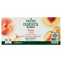 CONAD VERSO NATURA Pesca e Mela Bevanda Polposa Senza Zuccheri Aggiunti** Biologica 3 x 200 ml