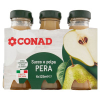 Succo e polpa Pera 6 x 125 ml Conad