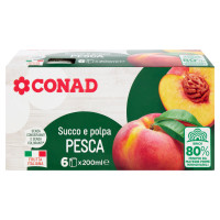 Succo e polpa Pesca 6 x 200 ml Conad