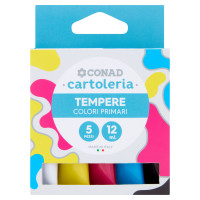 CONAD cartoleria Tempere Colori Primari 5 x 12 ml