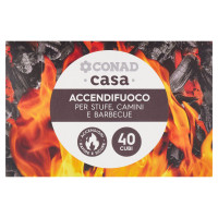 CONAD casa Accendifuoco per Stufe, Camini e Barbecue 450 cm³ 40 Cubi