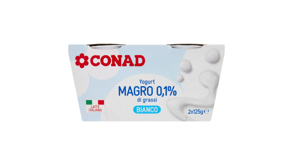 CONAD Yogurt Magro 0,1% di grassi Bianco 2 x 125 g